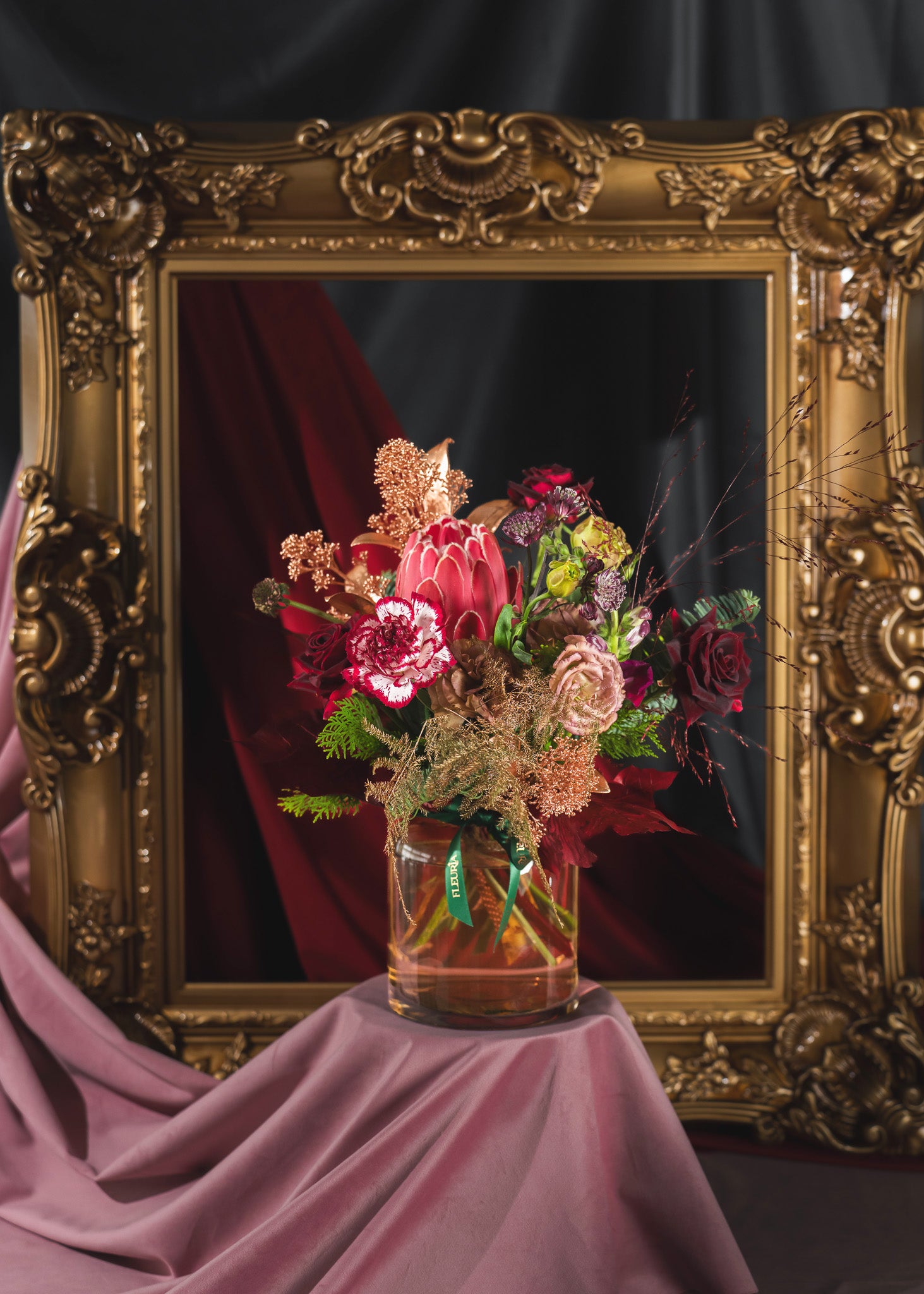 Merlot Christmas Bouquet in Vase