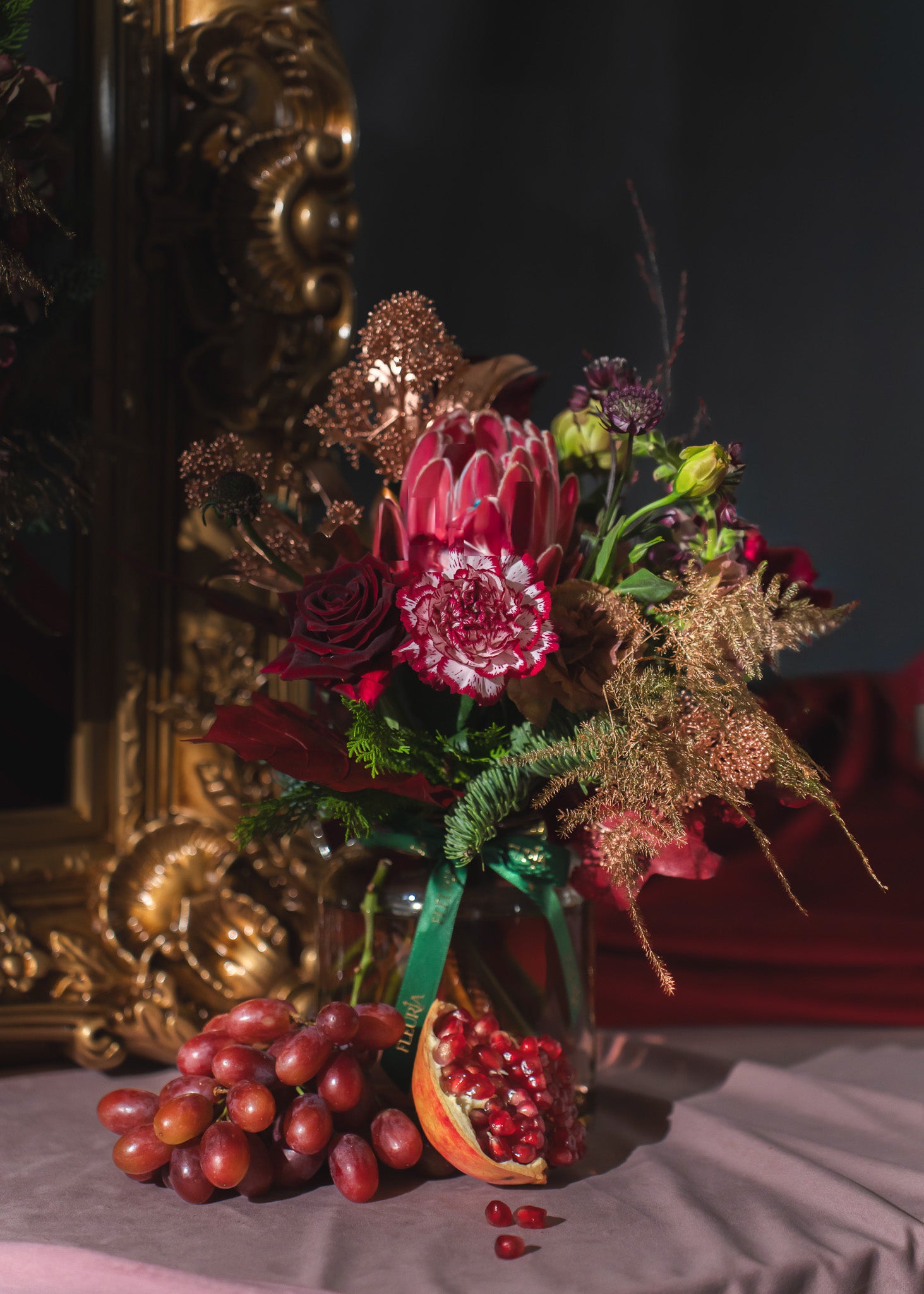 Merlot Christmas Bouquet in Vase