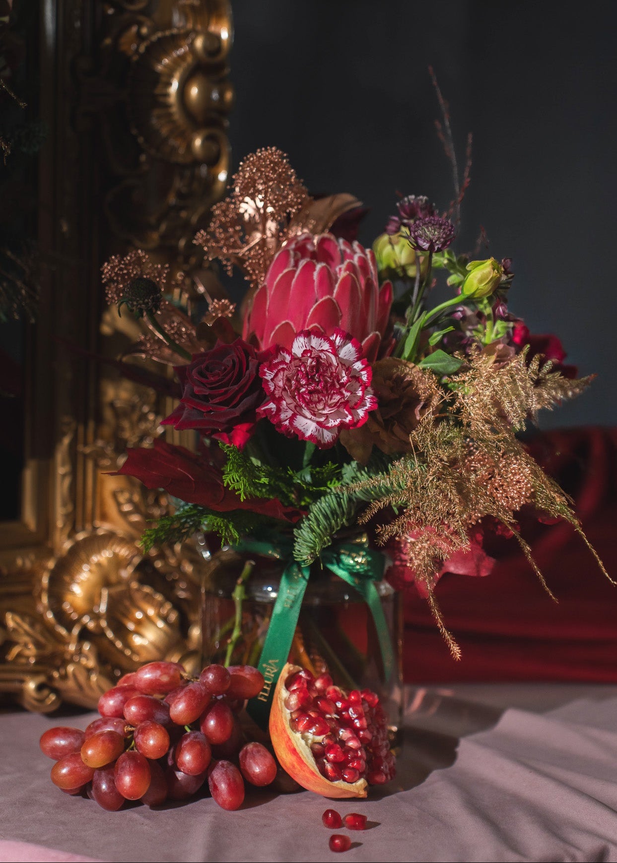 Merlot Christmas Bouquet in Vase