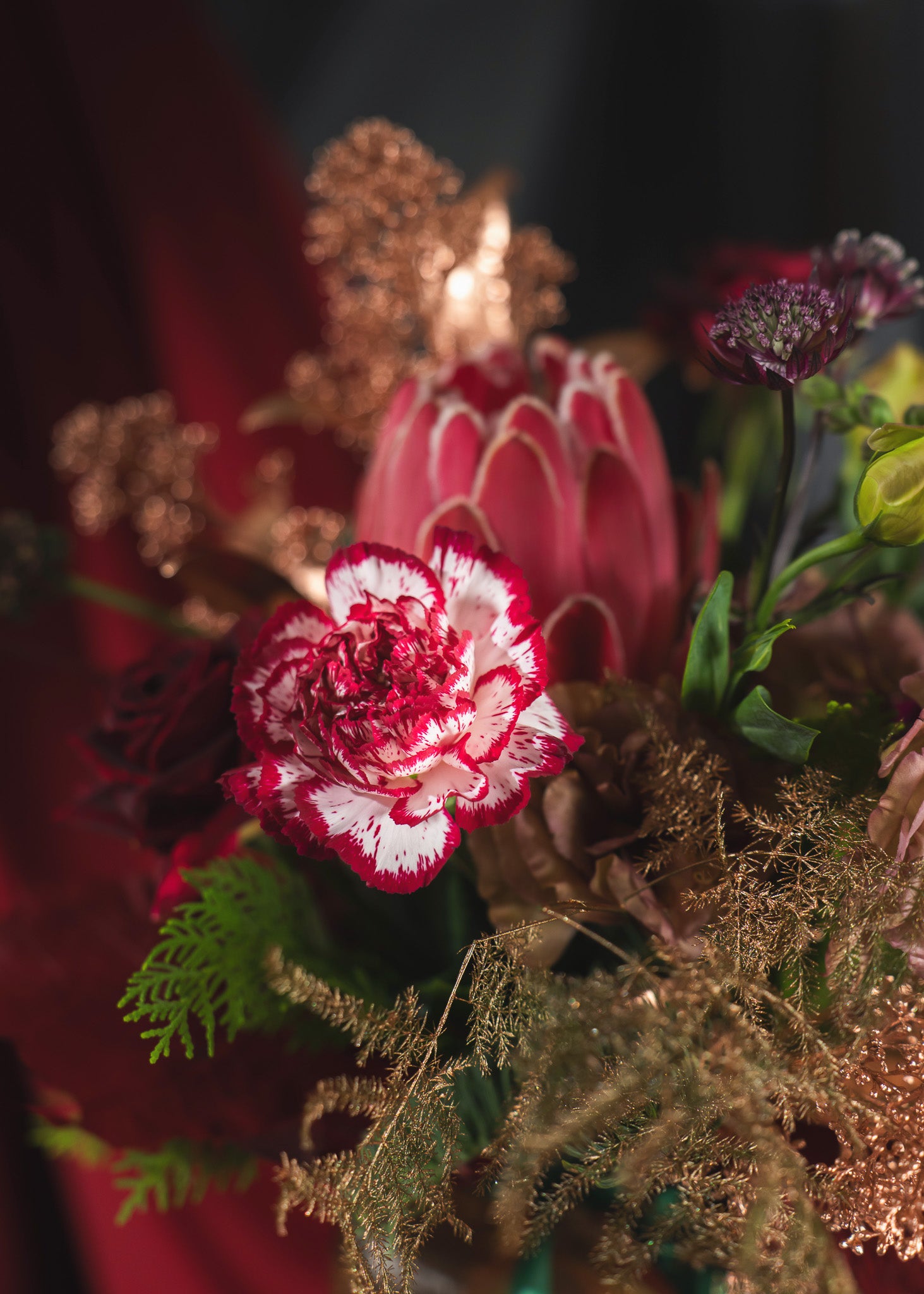 Merlot Christmas Bouquet in Vase