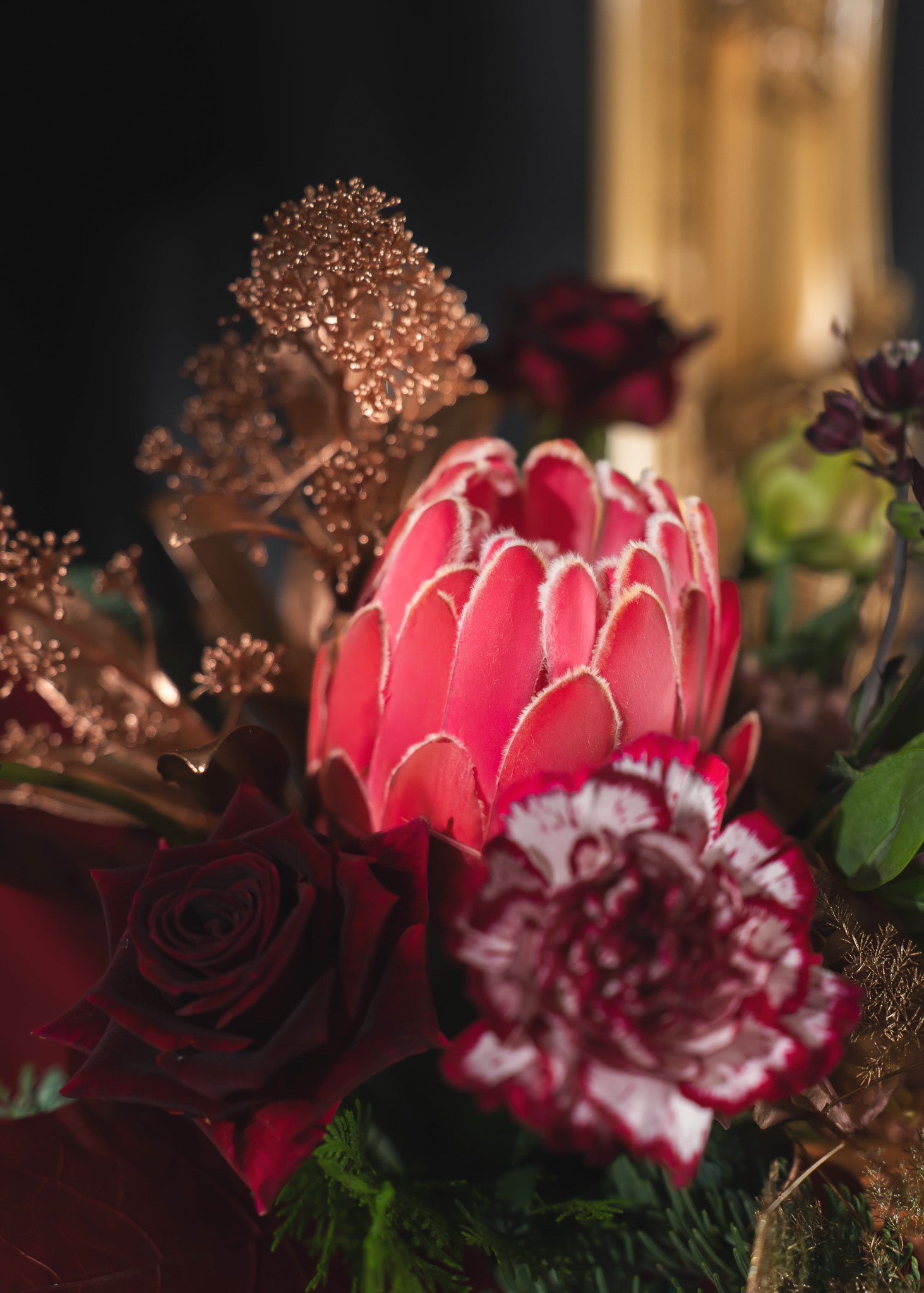 Merlot Christmas Bouquet in Vase