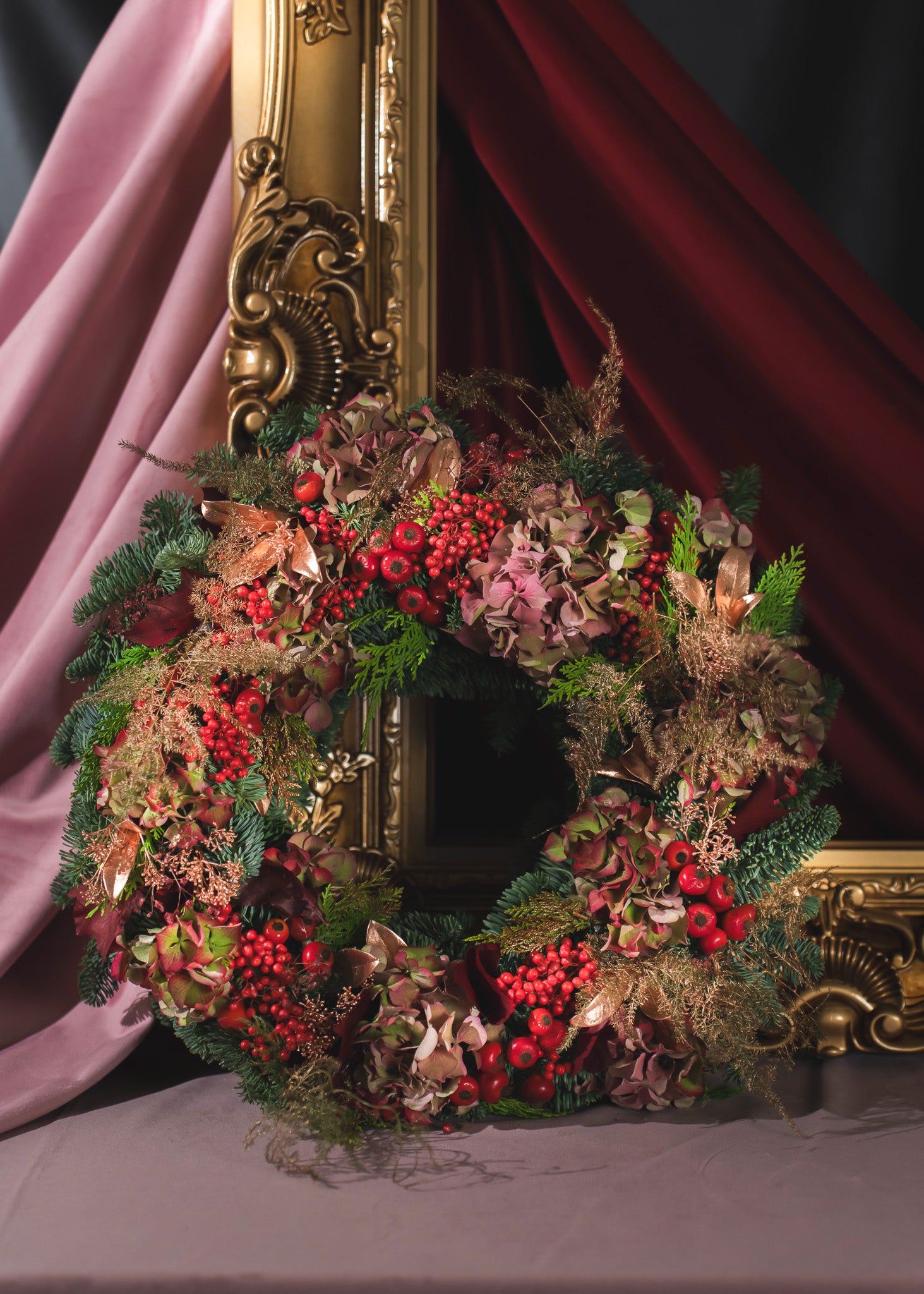 Claret Christmas Wreath