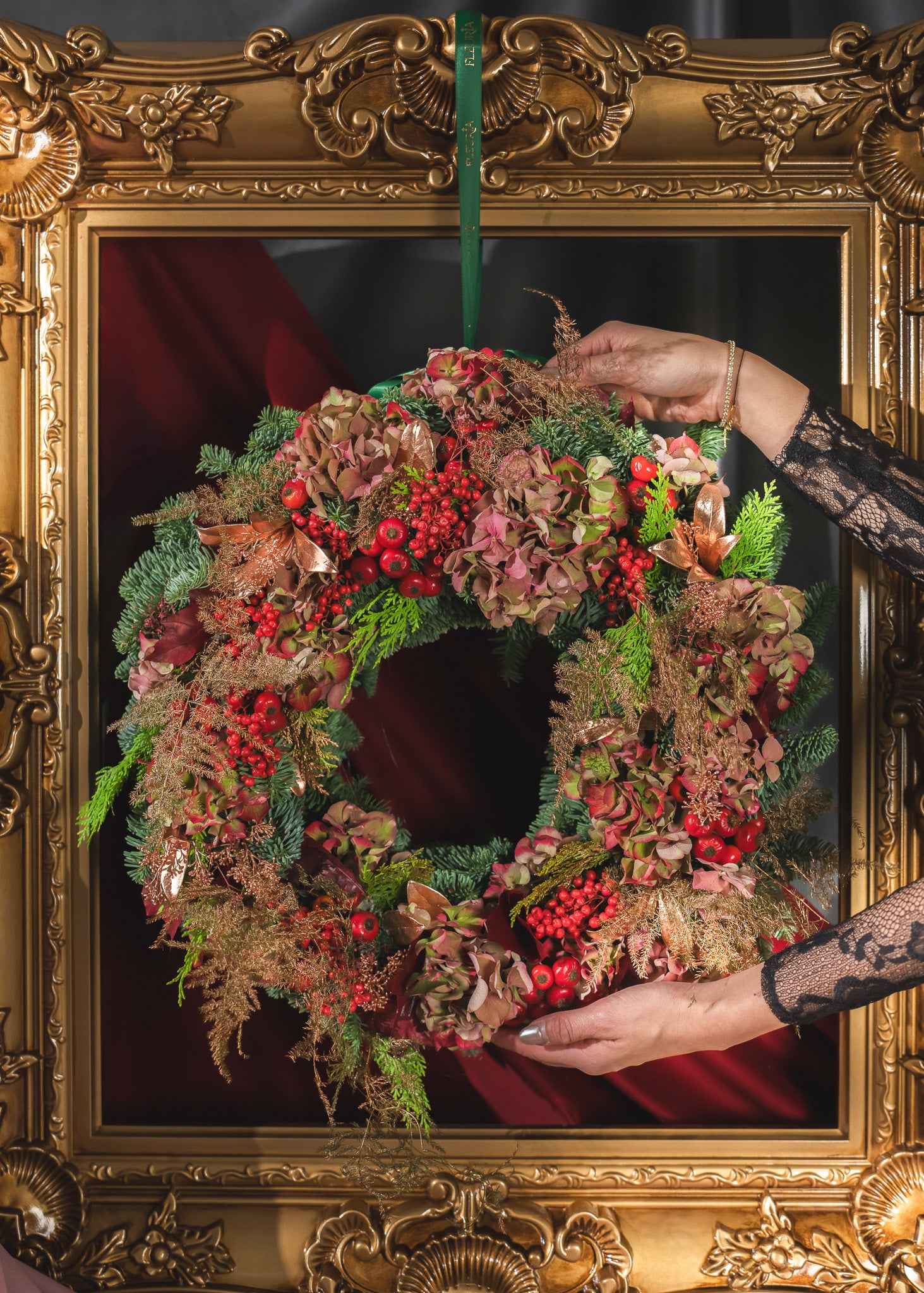 Claret Christmas Wreath