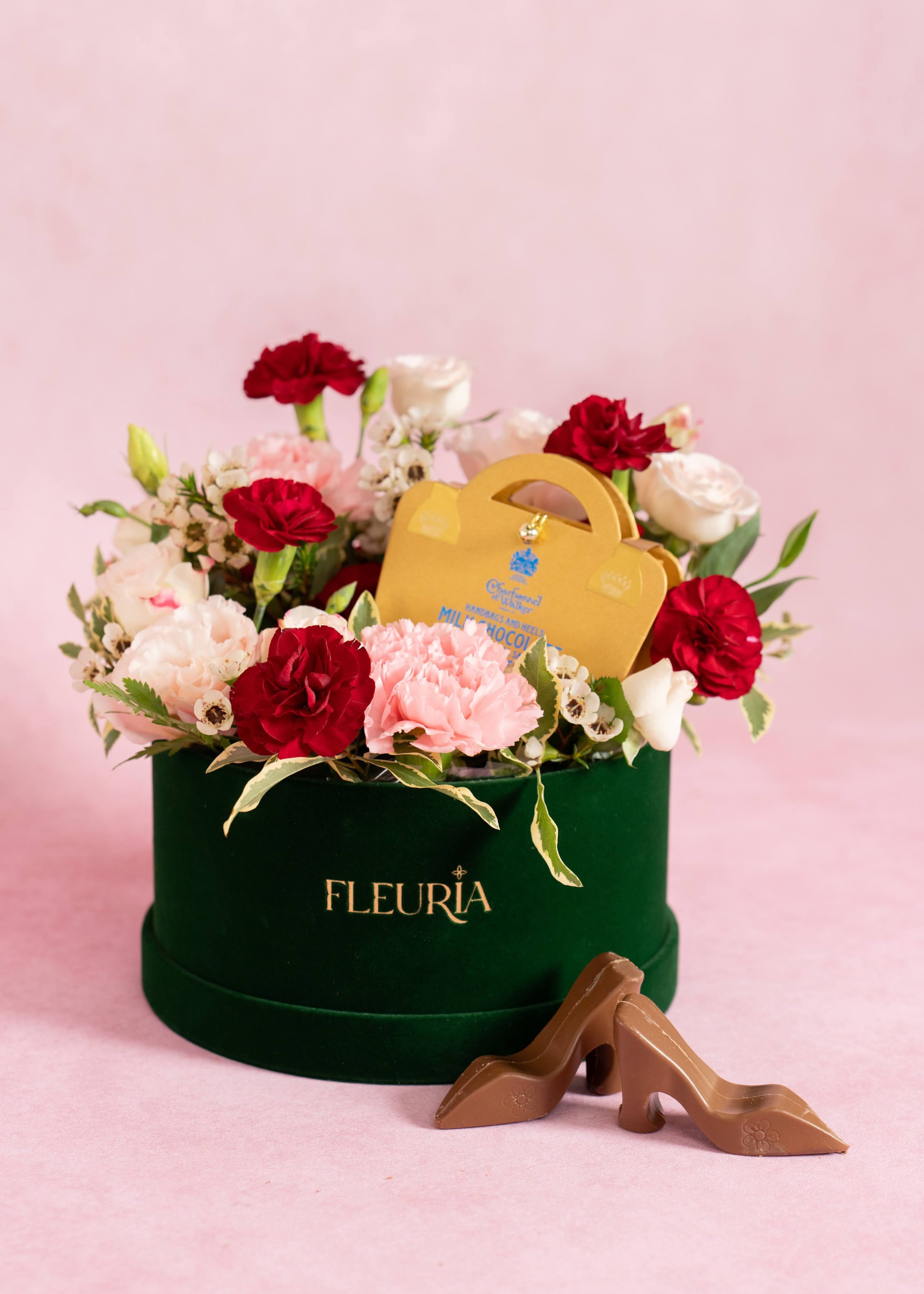 Stylish Surprise Flower Box with Charbonnel Chocolate | Mother's Day Flower Collection