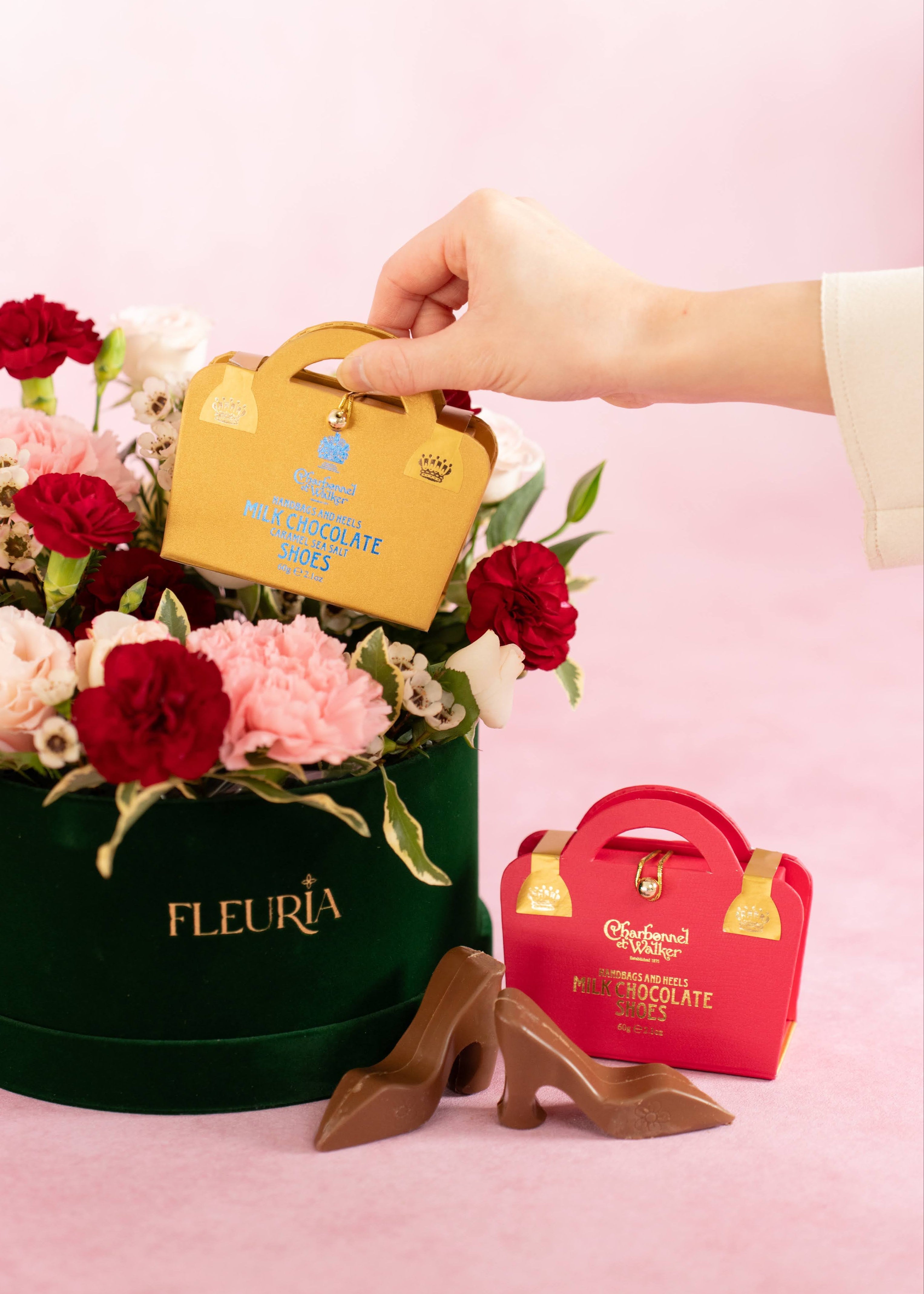 Stylish Surprise Flower Box with Charbonnel Chocolate | Mother's Day Flower Collection