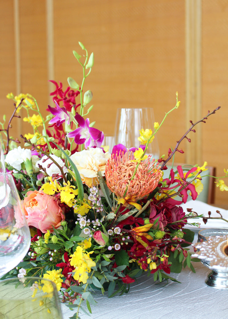vibrant colour flower arrangement 