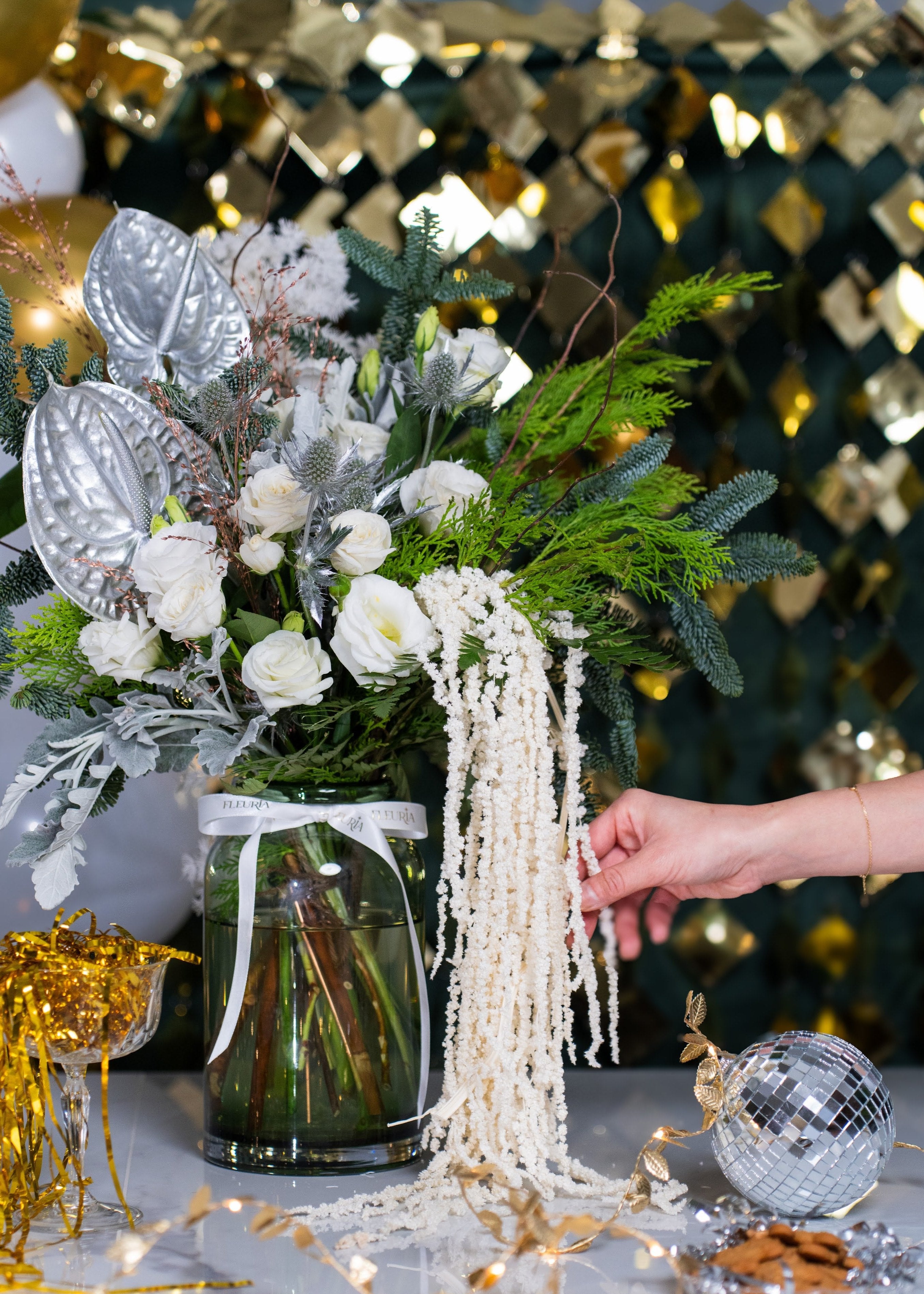 Silver Snowfall Flower in Vase